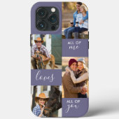 Custom 4 Photo All of Me Loves All of You Purple Case-Mate iPhone Case (Back)