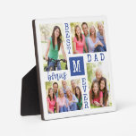 Custom 4 Photo Collage Best Bonus Dad Ever Blue Plaque Custom 4 Photo Collage Best Bonus Dad Ever Blue Plaque