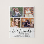 Custom 4 Photo Collage Best Friends BFF Jigsaw Puzzle<br><div class="desc">Best friend puzzle personalized with 4 pictures.</div>