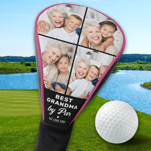 Custom 4 Photo Collage BEST GRANDMA BY PAR  Golf Head Cover