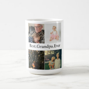 Custom 4 Photo Collage Best Grandpa Ever Coffee Mug