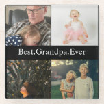 Custom 4 Photo Collage Best Grandpa Ever Glass Coaster<br><div class="desc">Custom 4 Photo Collage Best Grandpa Ever Glass Coaster</div>
