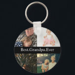 Custom 4 Photo Collage Best Grandpa Ever Keychain<br><div class="desc">Custom 4 Photo Collage Best Grandpa Ever keychain</div>