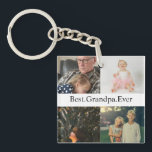 Custom 4 Photo Collage Best Grandpa Ever Keychain<br><div class="desc">Custom 4 Photo Collage Best Grandpa Ever Keychain</div>