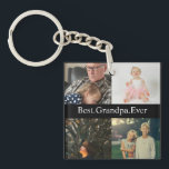 Custom 4 Photo Collage Best Grandpa Ever Keychain<br><div class="desc">Custom 4 Photo Collage Best Grandpa Ever Keychain</div>
