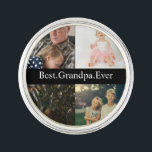 Custom 4 Photo Collage Best Grandpa Ever Lapel Pin<br><div class="desc">Custom 4 Photo Collage Best Grandpa Ever lapel pin</div>