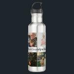 Custom 4 Photo Collage Best Grandpa Ever Stainless Steel Water Bottle<br><div class="desc">Custom 4 Photo Collage Best Grandpa Ever stainless steel water bottle</div>