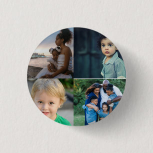 Custom 4 Photo Collage  Button