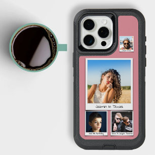 Custom 4 Photo Collage Dusty Pink iPhone 15 Pro Max Case