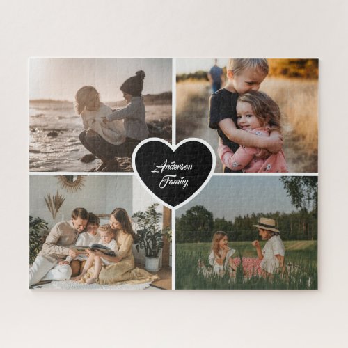 Custom 4 Photo Collage Family Keepsake Jigsaw Puzzle