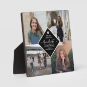 Custom 4 photo collage grid modern graduate plaque | Zazzle