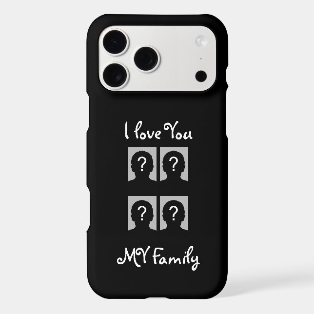 Custom 4 Photo Collage I Love You My Family iPhone Case-Mate iPhone Case (Back)