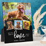Custom 4 Photo Collage Personalized LOVE and a DOG Plaque