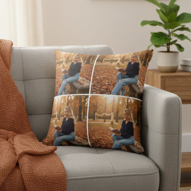 Custom 4-Photo Collage Pillow – Personalized Gift (Creator Uploaded)