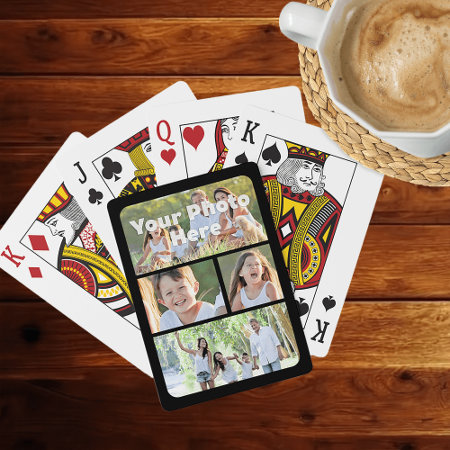 Custom 4 Photo Collage Playing Cards