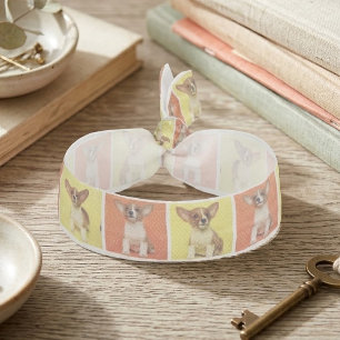 Custom 4 Photo Collage Your Pet Dog Picture On Elastic Hair Tie