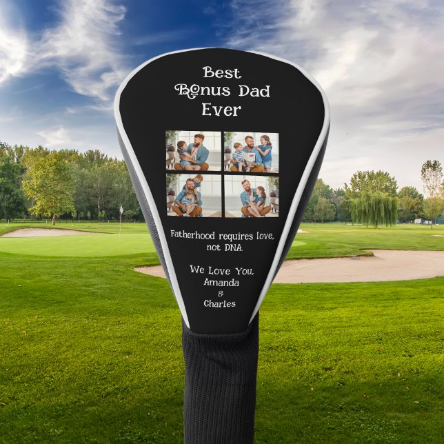 Custom 4 photo collages Bonus dad fathers day Golf Head Cover (Creator Uploaded)