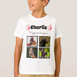Custom 4 photo dog collage tshirt for boys