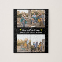 Custom 4 Photo Greatest Dad Ever Father's Day SM Jigsaw Puzzle