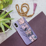 Custom 4 Photo Handwritten Monogram Name Couple iPhone X Case<br><div class="desc">This romantic, cool, and modern case is perfect for anyone who wishes to carry their loved one with them. It features four customizable photograph pictures. On top of the photos are black outlined twisted frames for a unique and contemporary touch. It also displays a place for a monogram name on...</div>