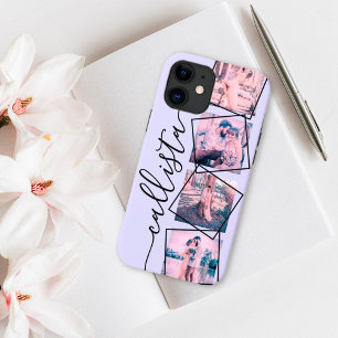 Custom 4 Photo Handwritten Monogram Name Couple iPhone 12 Pro Max Case