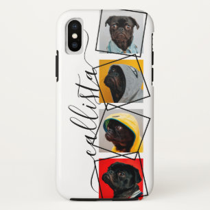 Custom 4 Photo Handwritten Monogram Name Pet iPhone X Case