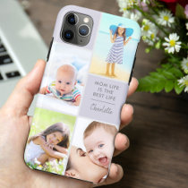 Custom 4 Photo Mom Life is the Best Life Lilac iPhone 11 Pro Max Case