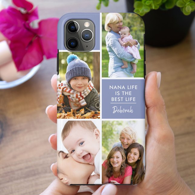 Custom 4 Photo Nana Life is the Best Life Blue Case-Mate iPhone Case (Creator Uploaded)