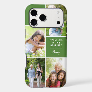 Custom 4 Photo Nana Life is the Best Life Green iPhone 17 Pro Max Case