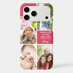 Custom 4 Photo Nana Life is the Best Life Pink iPhone 17 Pro Max Case