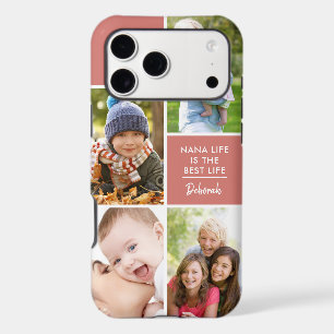 Custom 4 Photo Nana Life is the Best Life Sea Pink iPhone 17 Pro Max Case