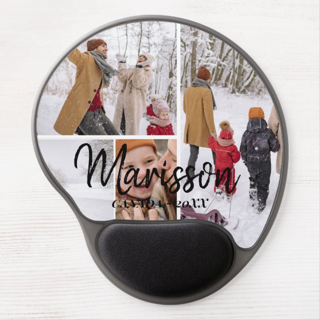 Custom 4 Photo Personalized Gel Mousepad (Front)