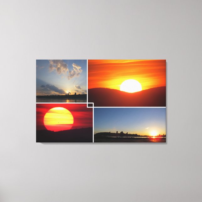 Custom 4-Photo Sunsets Canvas Print (Front)