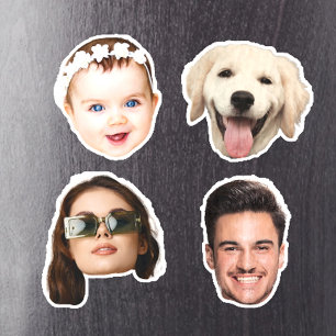 Custom 4 Photos Faces Waterproof Vinyl Stickers