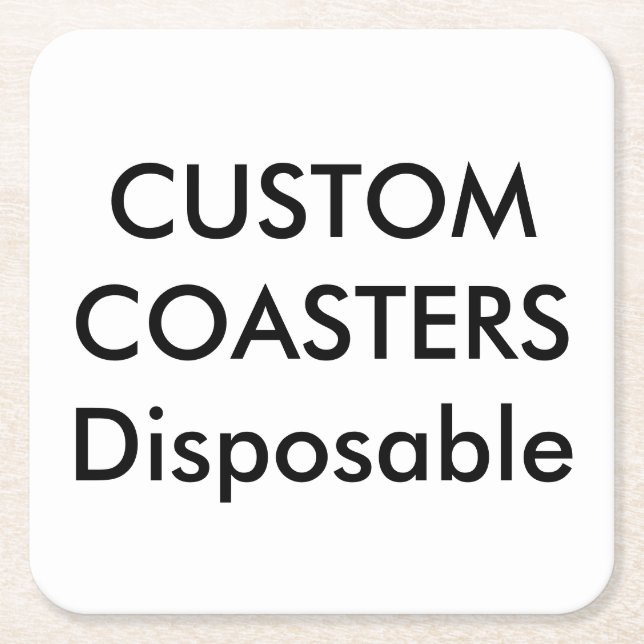 Custom 4" Square Disposable Party Coasters (Front)