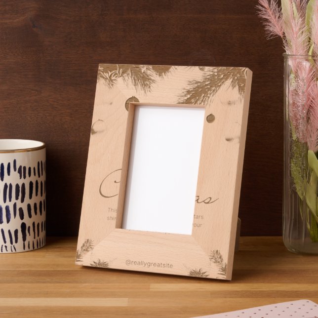 Custom 4" x 6" Portrait, FrameStyle: natural Engraved Frames (Left)