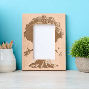Custom 4" x 6" Portrait, FrameStyle: natural Engraved Frames