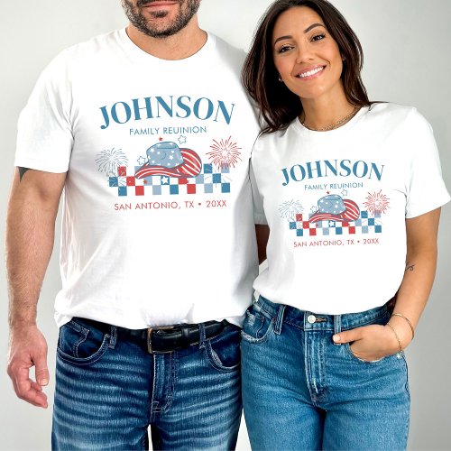 Custom 4th Of July Cowboy Family Reunion Matching T_Shirt