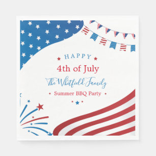 Custom 4th of July Family Summer BBQ Paper Napkins