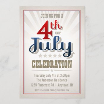 Custom 4th Of July Party Invitation by inkbrook at Zazzle