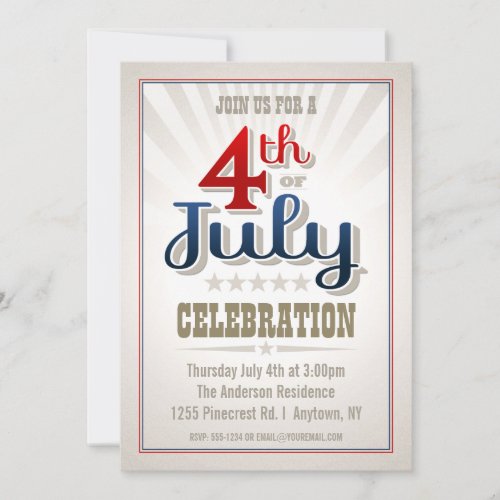 Custom 4th of July Party Invitation
