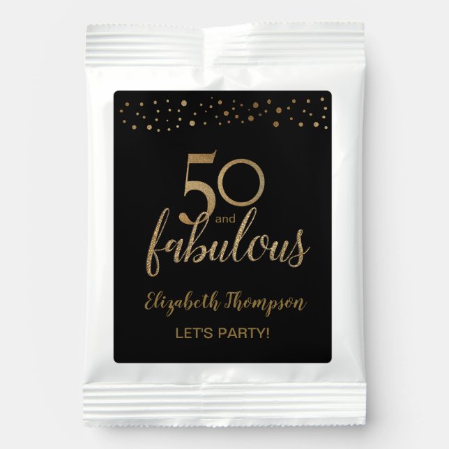 Custom 50 and fabulous 50th birthday PARTY Margarita Drink Mix (Front)
