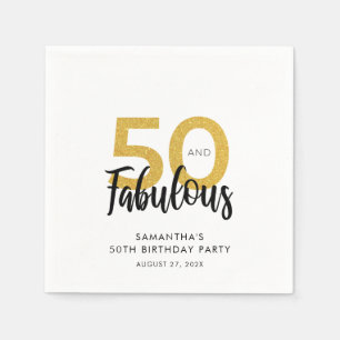 Custom 50 and Fabulous Birthday Party Paper Napkins