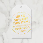 Custom 50% OFF Bulk Buy Discount Luggage Gold Foil Gift Tags