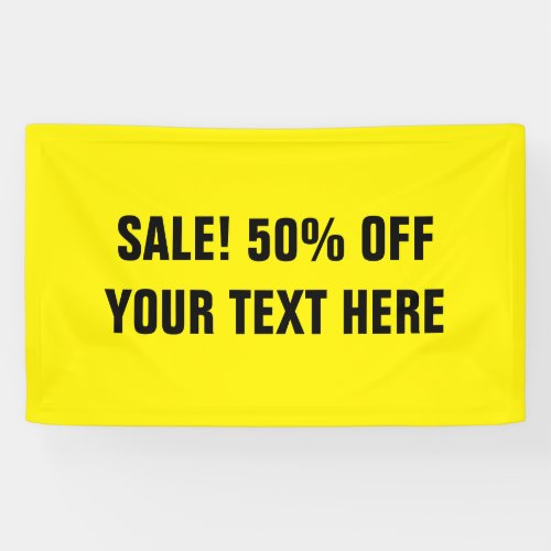 Custom 50 PERCENT OFF sale banner signs for store