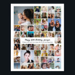 Custom 50 Photo Collage 50th Birthday Gift Poster<br><div class="desc">Turn your favorite photos into a stunning piece of wall art. This custom photo collage poster is the perfect way to tell your story, capturing a lifetime of memories in one beautiful display. With 100% personalization, you can easily upload your own photos and customize the text, fonts, and colors to...</div>