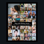 Custom 50 Picture Photo Collage 50th Birthday Poster<br><div class="desc">Turn your favorite photos into a stunning piece of wall art. This custom photo collage poster is the perfect way to tell your story, capturing a lifetime of memories in one beautiful display. With 100% personalization, you can easily upload your own photos and customize the text, fonts, and colors to...</div>