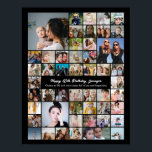 Custom 50 Picture Photo Collage 50th Birthday Poster<br><div class="desc">Turn your favorite photos into a stunning piece of wall art. This custom photo collage poster is the perfect way to tell your story, capturing a lifetime of memories in one beautiful display. With 100% personalization, you can easily upload your own photos and customize the text, fonts, and colors to...</div>