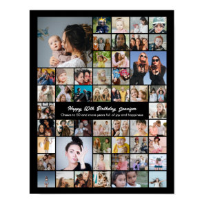 Custom 50 Picture Photo Collage 50th Birthday Poster