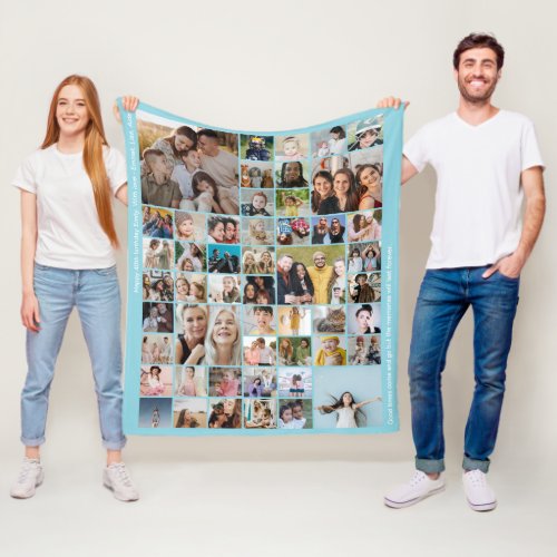 Custom 50 Picture Photo Collage Memory Baby Blue